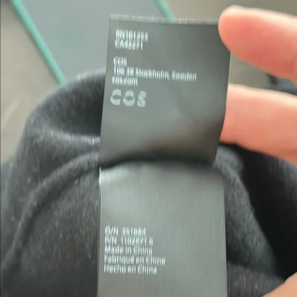 COS V-neck wool dress in blackBlack - Picture 12 of 13